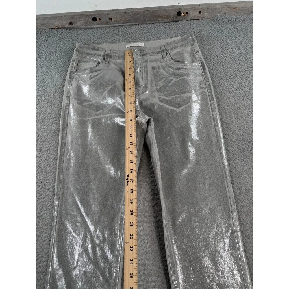 Toxik3 Jeans Womens XL/42 Gray Silver Metallic Coated‎ Boyfriend NWT